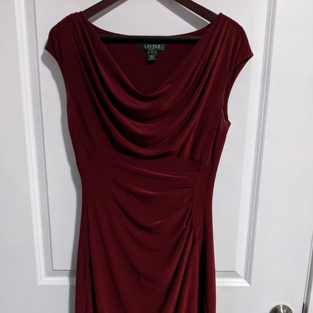 Ralph Lauren Ruched Red Dress